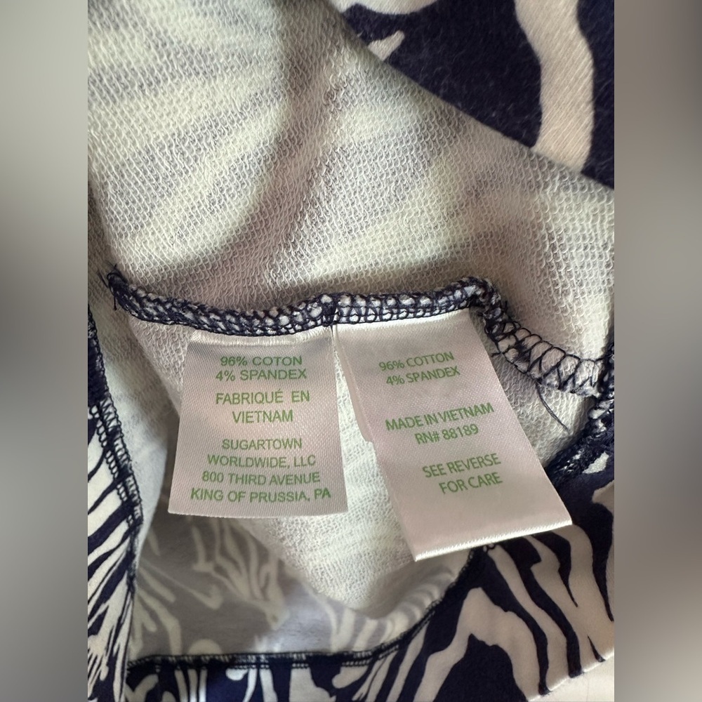 Lilly Pulitzer Skipper Popover Navy Blue White Zebra Print XS - Picture 11 of 12